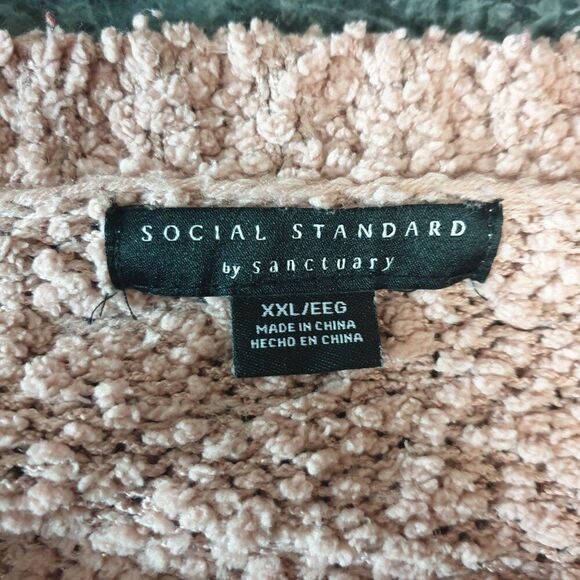Social Standard Womens Plus Sweater XXL Pink Textured Knit Sweater Textured Chic - Picture 6 of 7